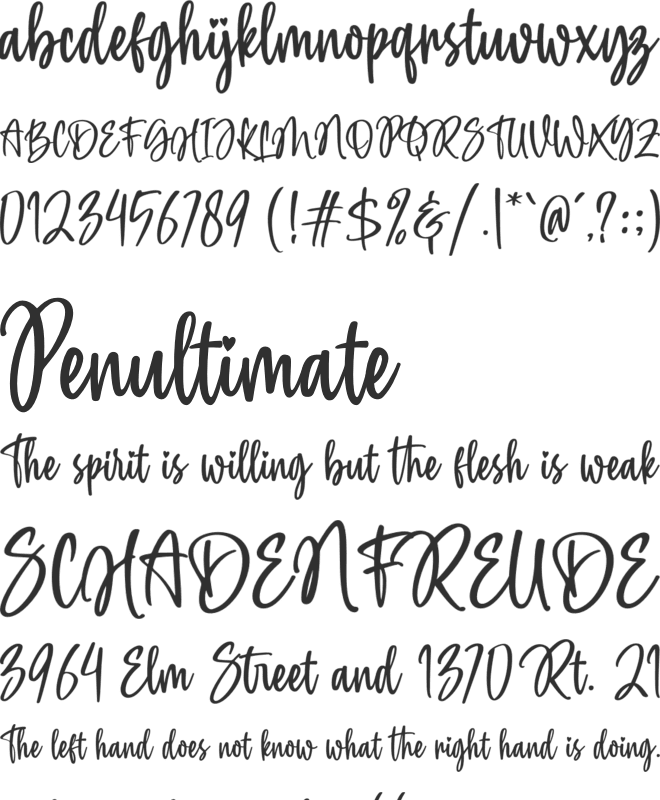 Heylia Lovely font preview