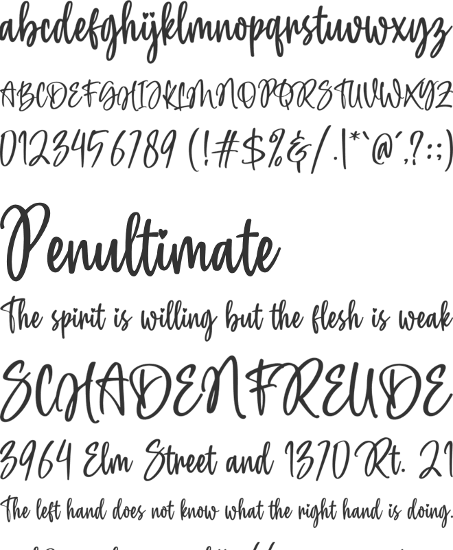Heylia Lovely font preview
