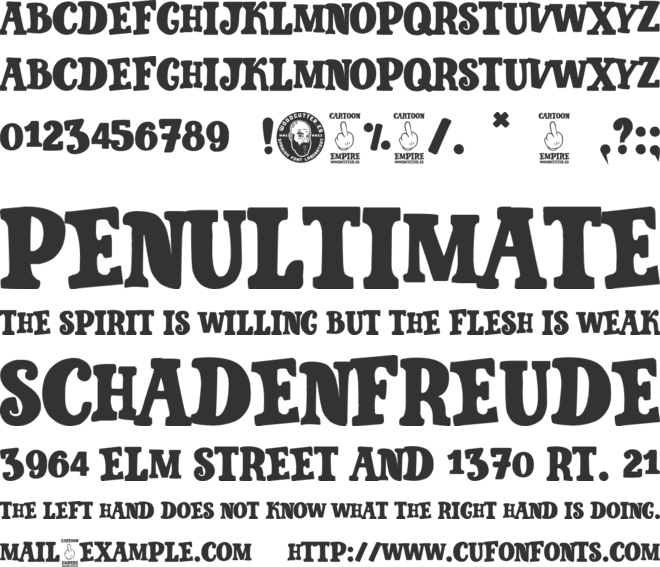 Cartoon Empire font preview