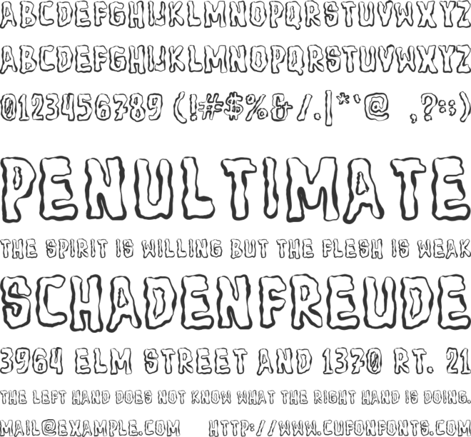 The Flesh font preview