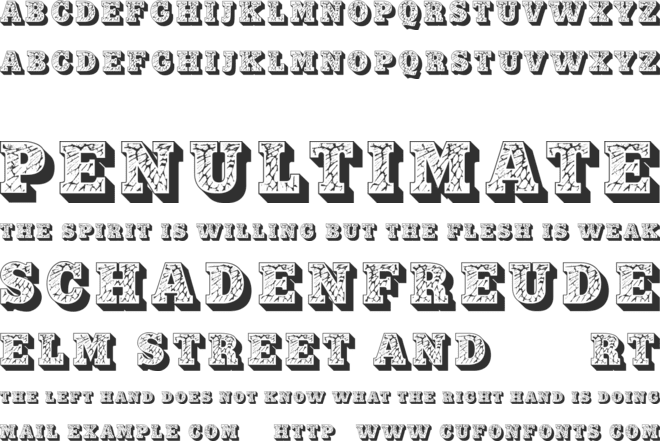 Glued font preview