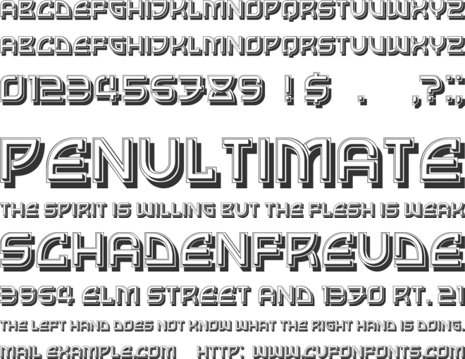 Transcorner font preview