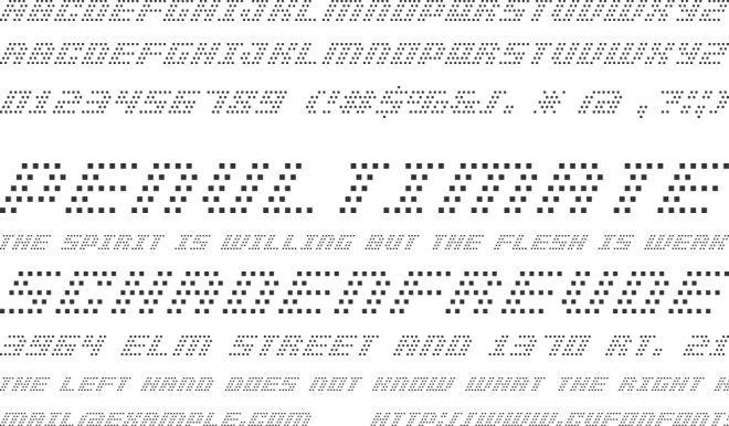 BM Pinhole font preview