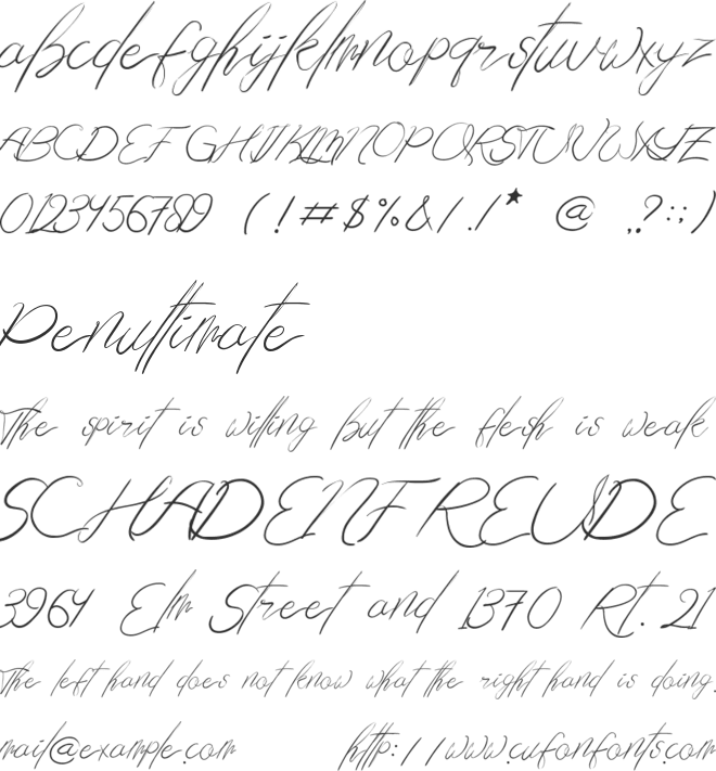 the bonsay font preview