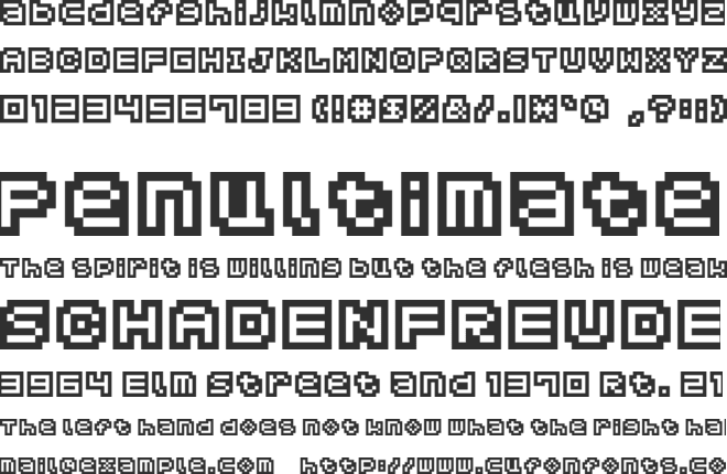 Hachicro font preview