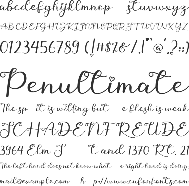 Aynilla font preview