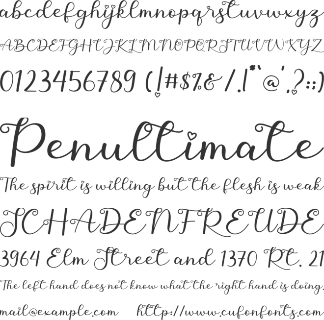 Aynilla font preview