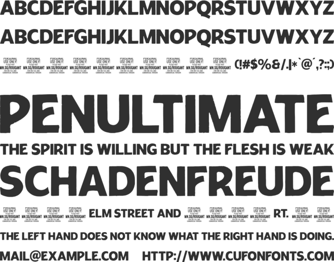 Rougant  PERSONAL USE ONLY font preview