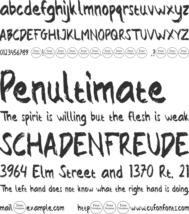 Wrong Free Trial font preview