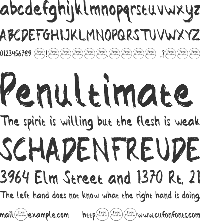 Wrong Free Trial font preview