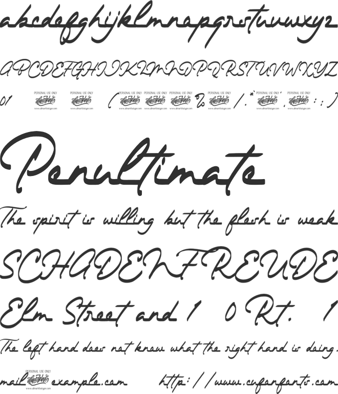 The Dear font preview