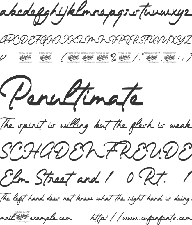 The Dear font preview
