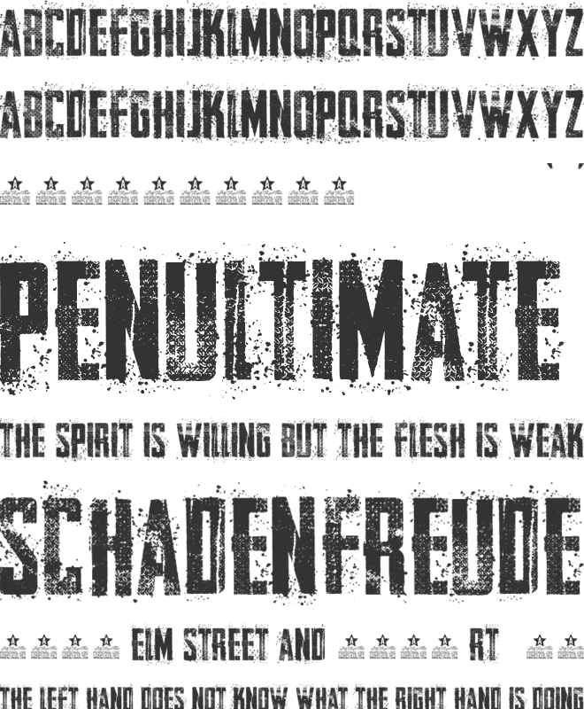 CURE OF PAIN font preview