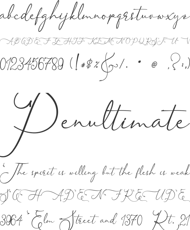 Asmelina Harley font preview