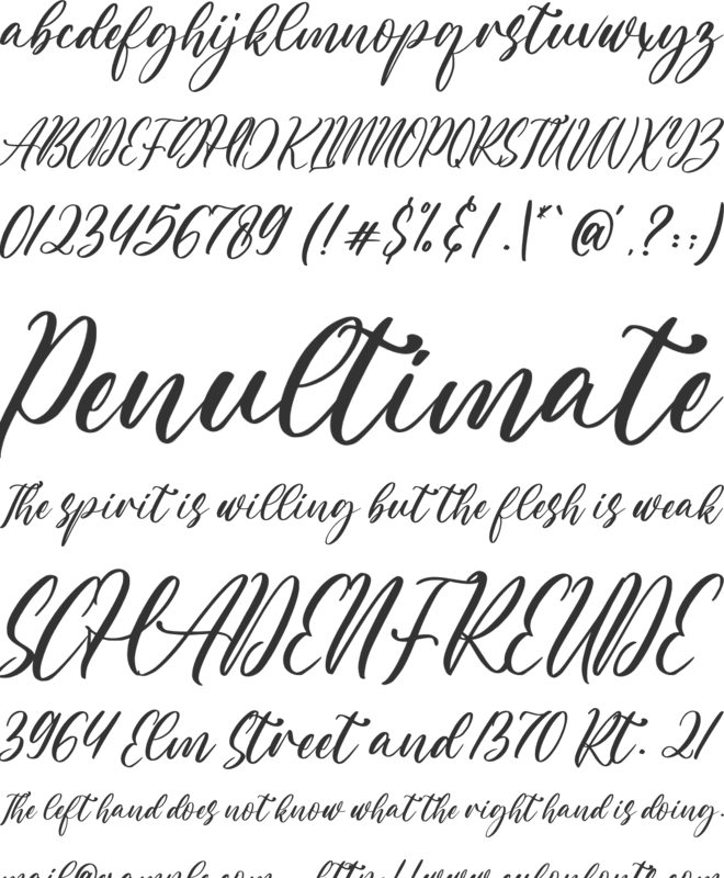 Aulietta font preview