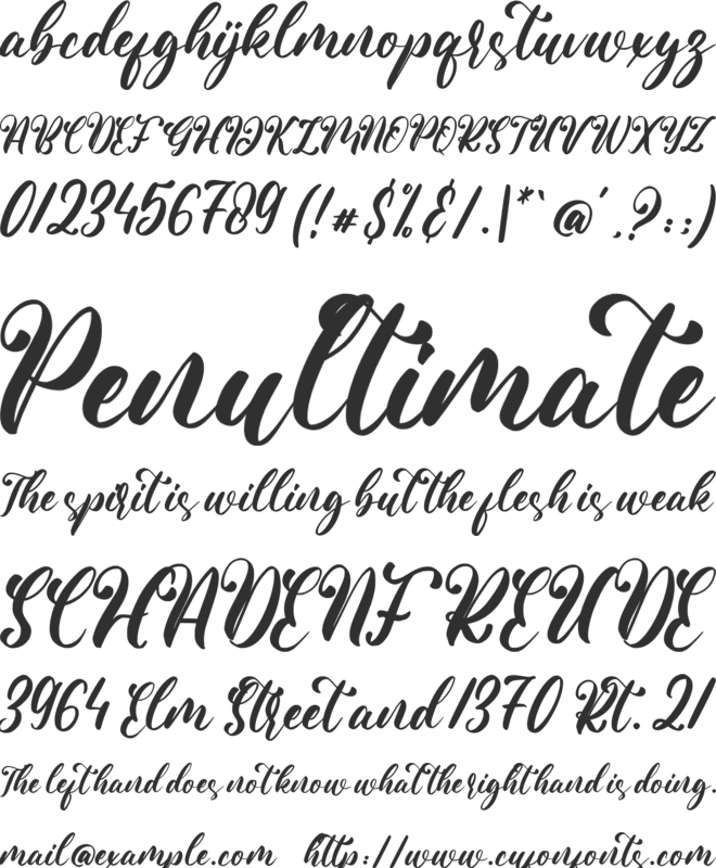 Beauty Valentina font preview