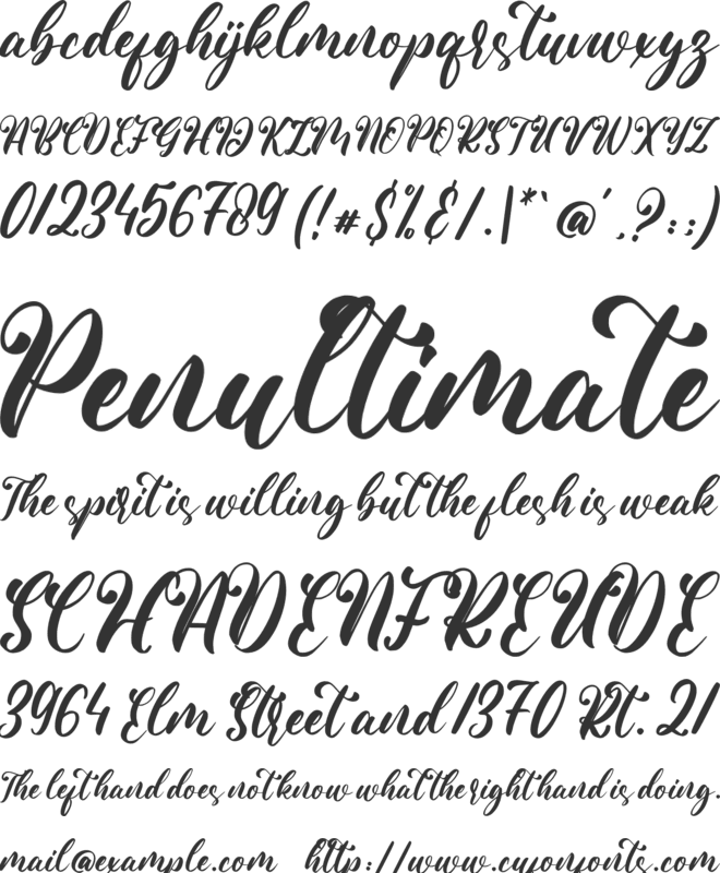 Beauty Valentina font preview
