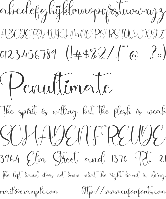 Modylove font preview