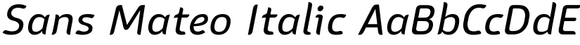 Sans Mateo Italic font