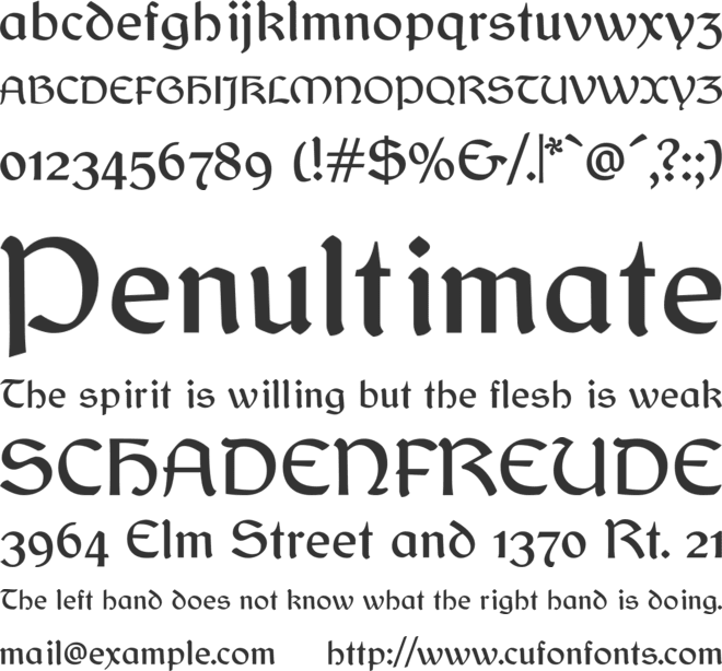 Balgruf font preview
