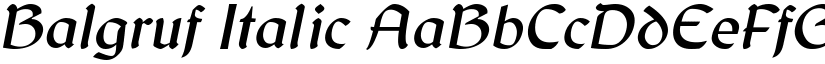 Balgruf Italic font