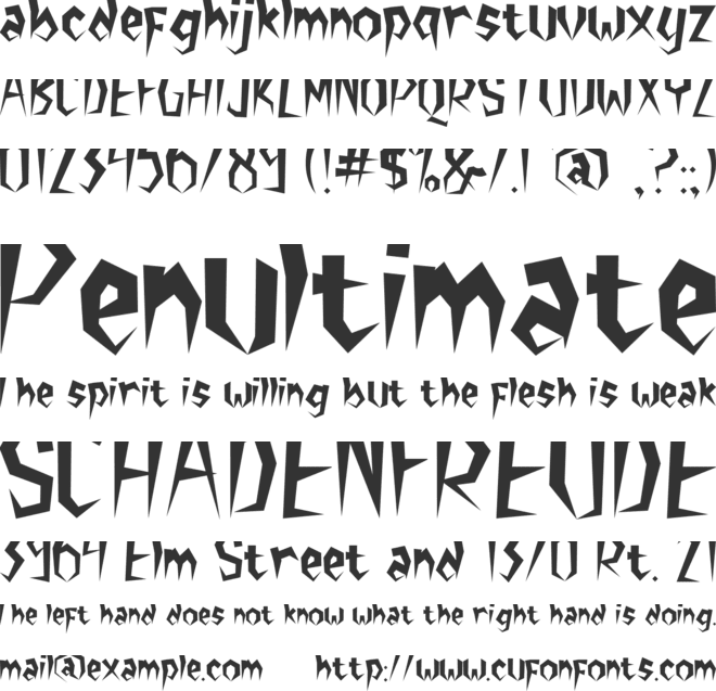 TIME MOVER font preview