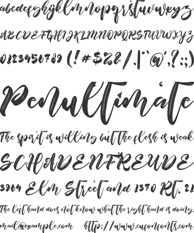 Valentine Brilliant font preview