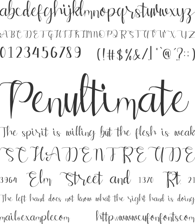 Lovebird font preview