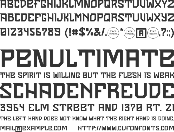 Sendha Free Trial font preview