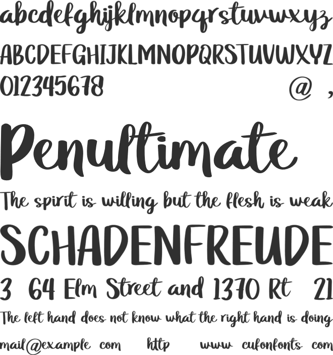 Grabahpersonaluse font preview