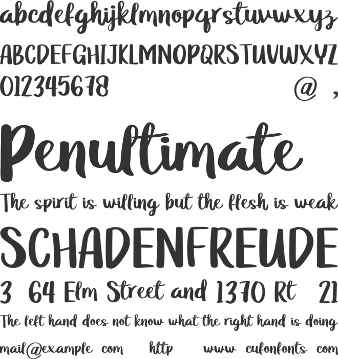 Grabahpersonaluse font preview