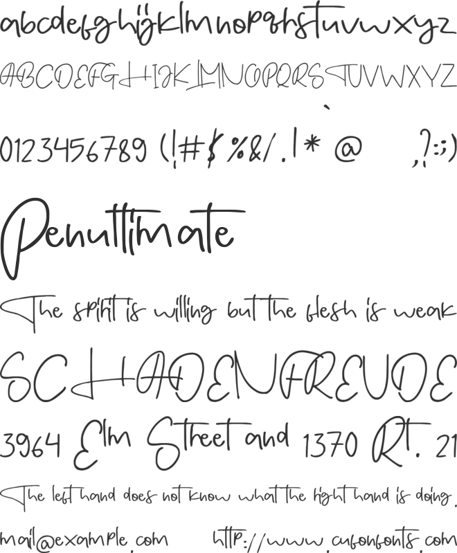 Keratin Smooth font preview