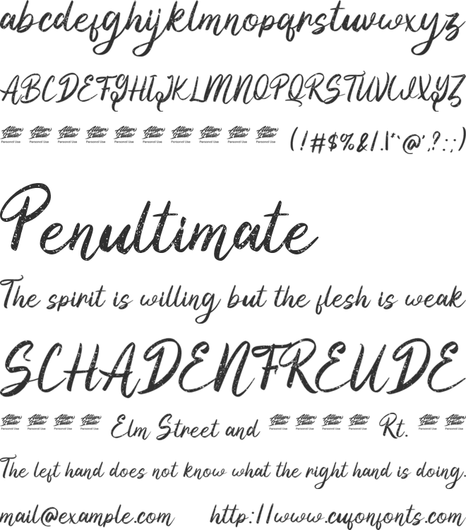 Yilactha Rough - Personal Use font preview