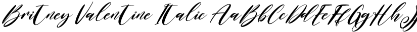 Britney Valentine Italic font