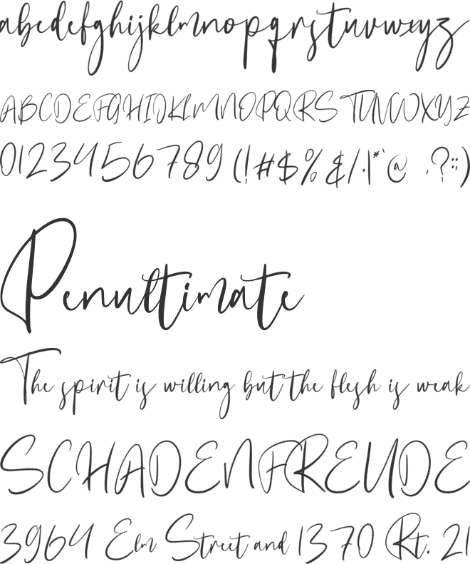 Bentley font preview