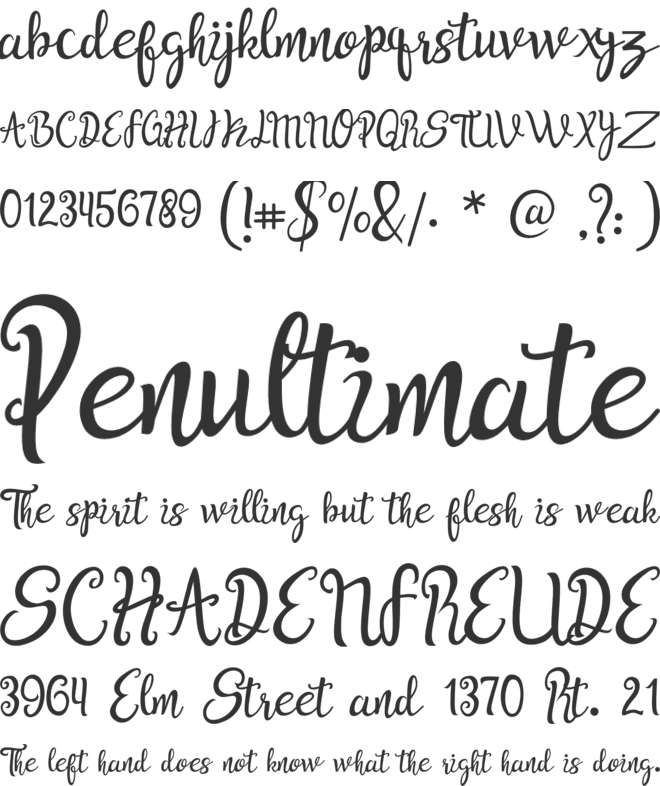 Bella Dahlia font preview