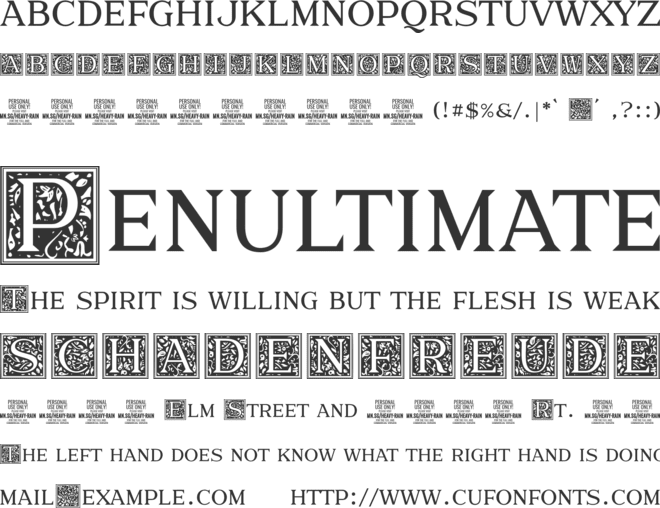 Heavy Rain font preview