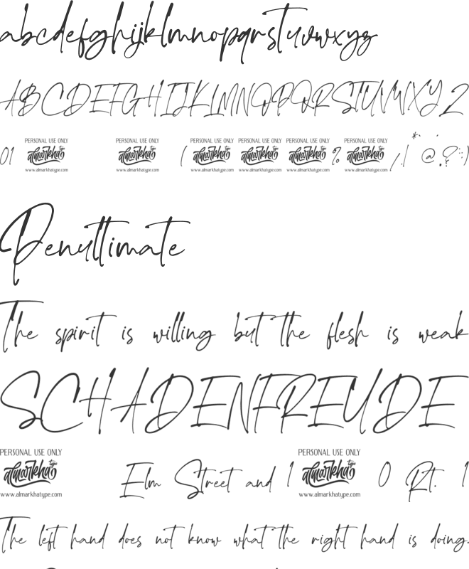 The Handnature font preview