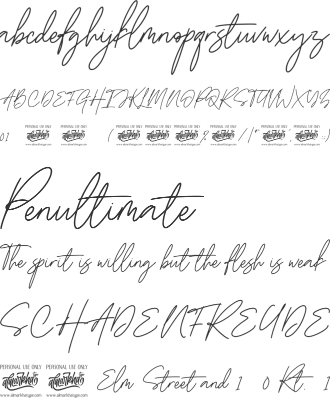 Handestonie font preview