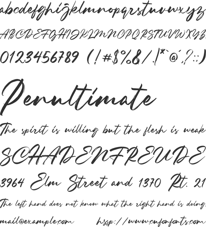 The Billvort font preview