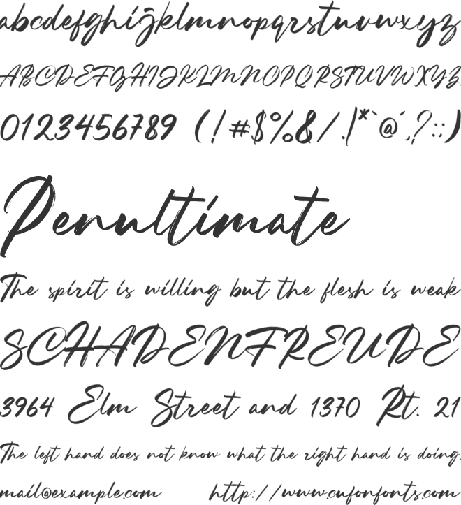 The Billvort font preview