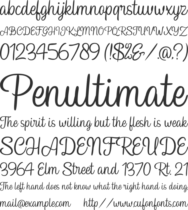 Hampshire Free Personal font preview