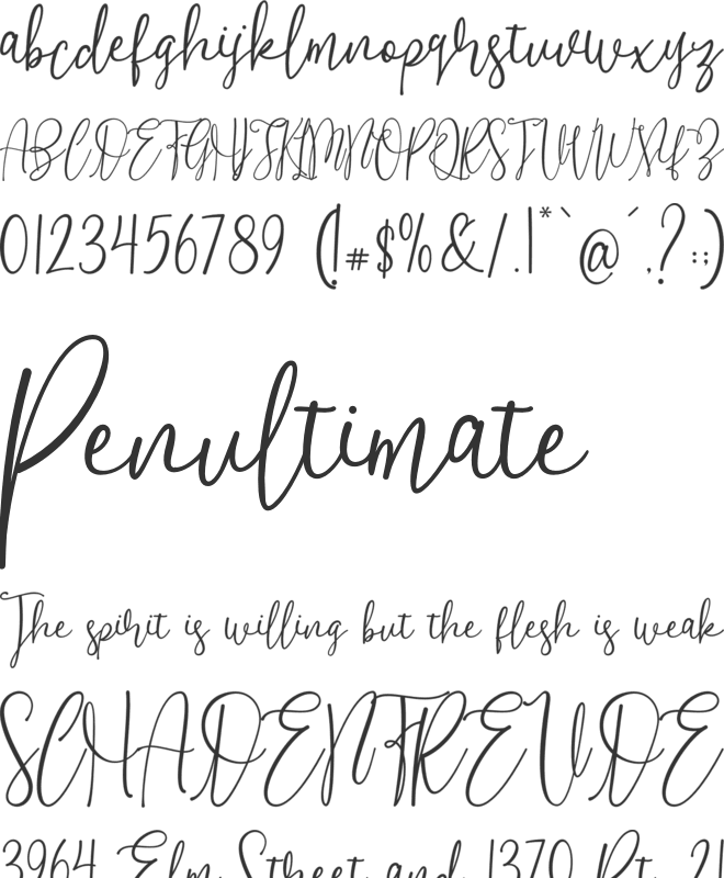 Brightmoon font preview