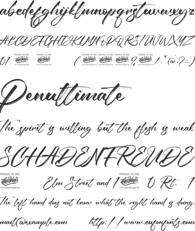 The Romantica font preview