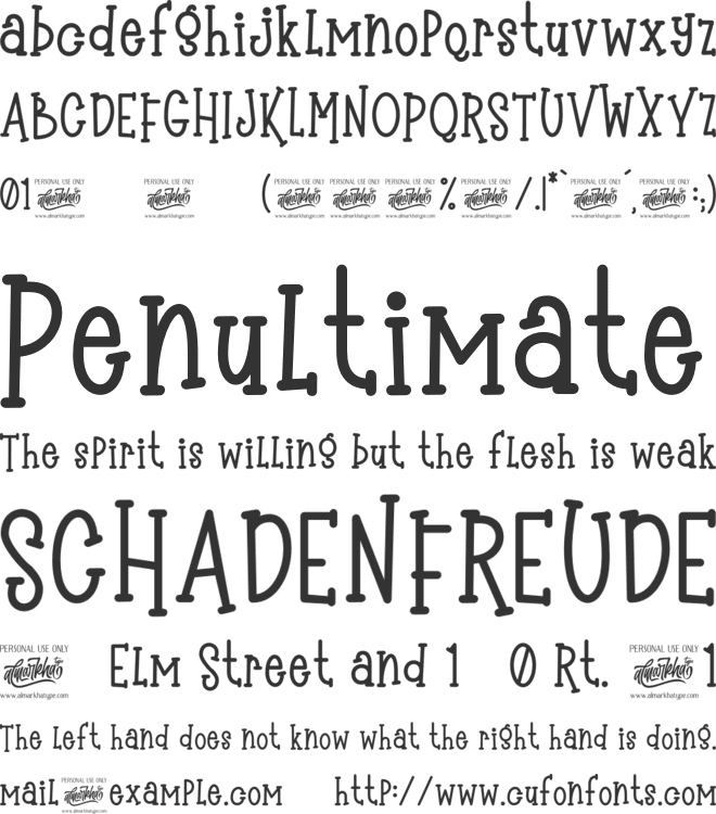 Wonder Knight font preview