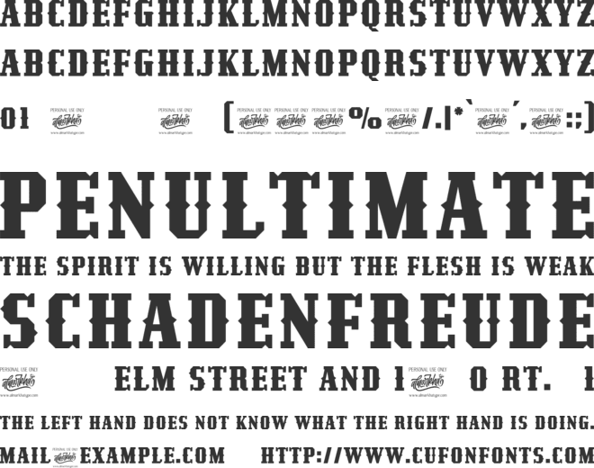 Redzein font preview