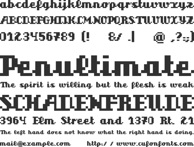 Superscript font preview