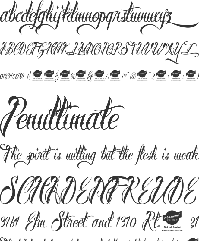 Brother Tattoo font preview