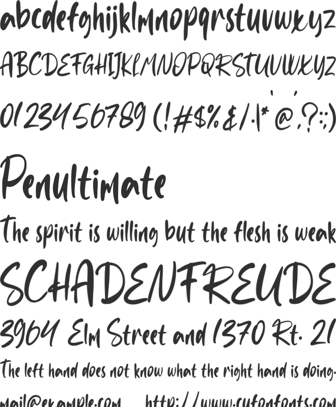 Rude Hude font preview