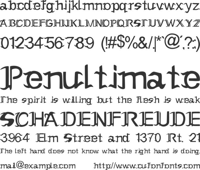 Seblade Black font preview